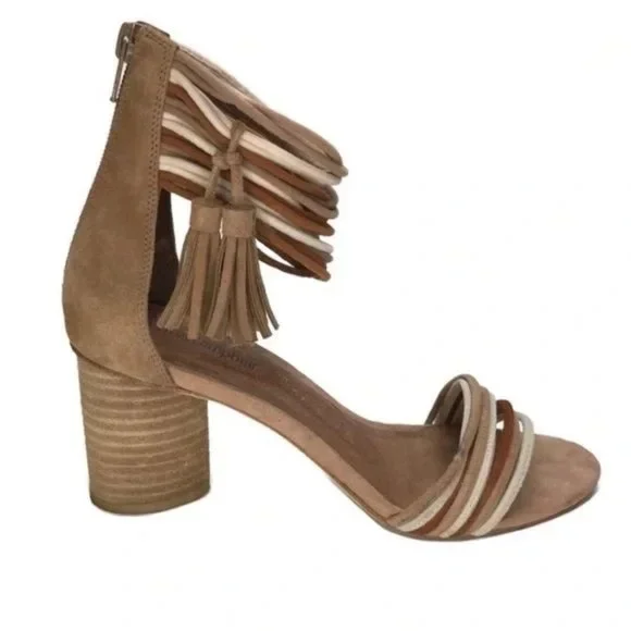 JEFFERY CAMPBELL DESPINA STRAPPY TASSEL SUEDE SANDALS SZ 7.5 - Picture 2 of 6